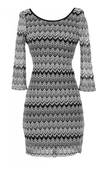 Double Vision Chevron Print Dress